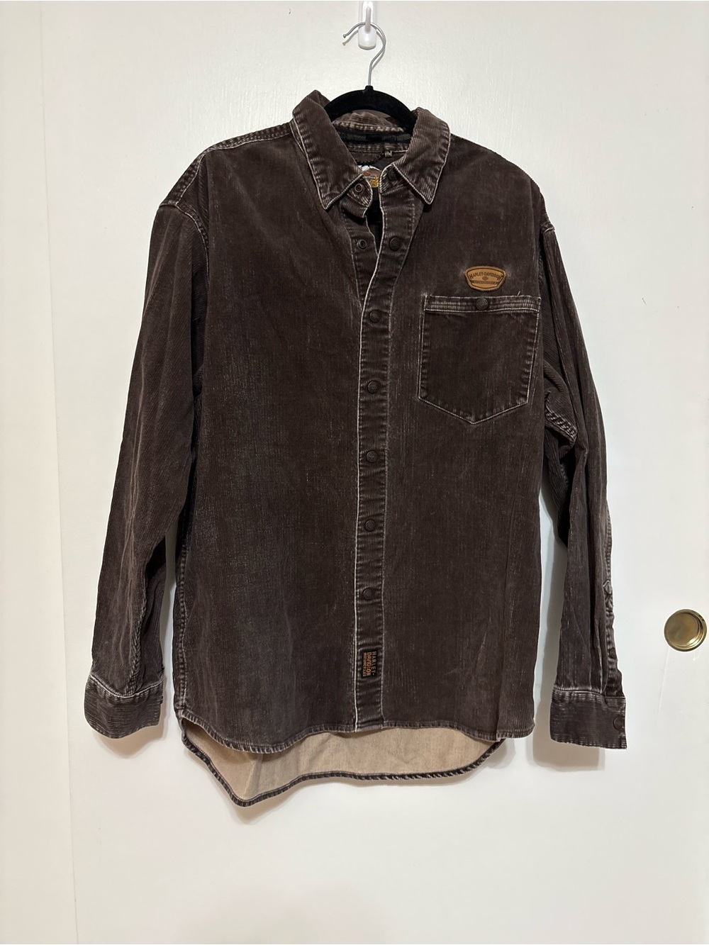 Vintage 2003 Harley-Davidson Corduroy Button Down Shirt Brown size M